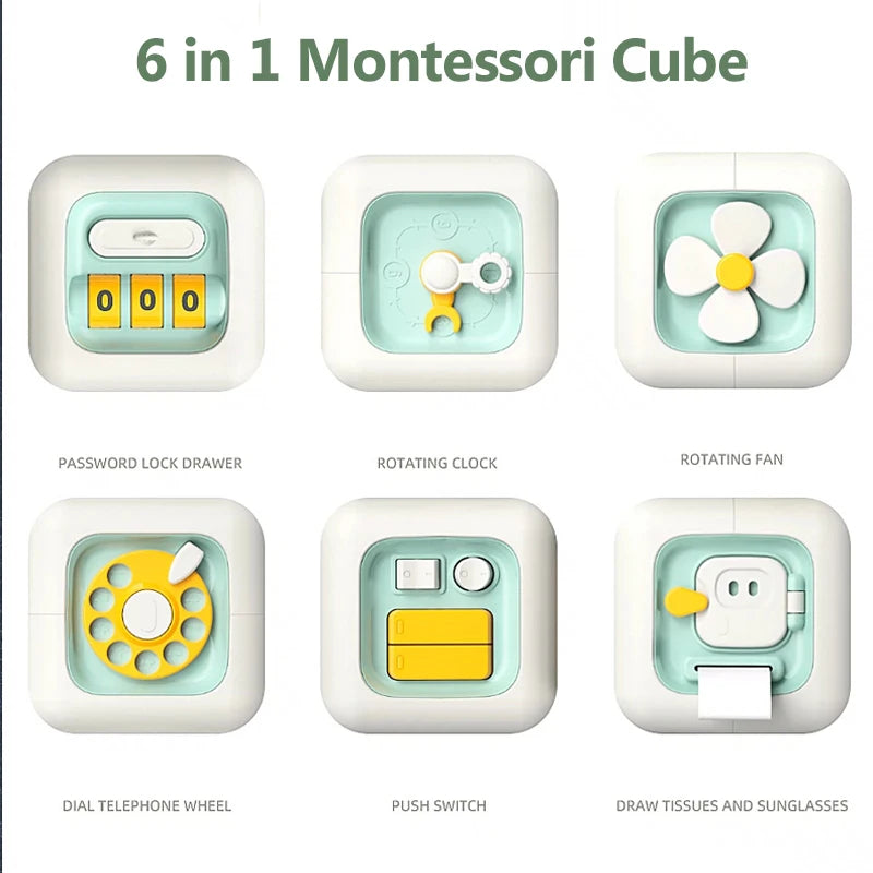 6 in 1 Montessori Sensory Busy Board - Educational Toy