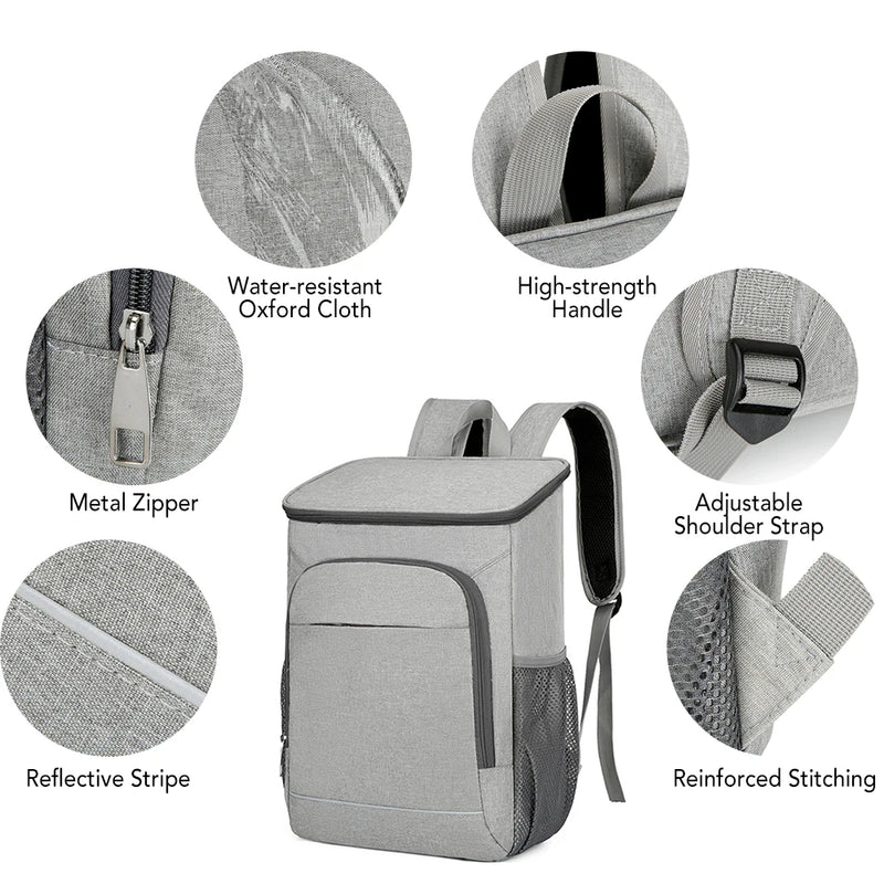 30L Leakproof Cooler Backpack: Insulated Picnic Bag