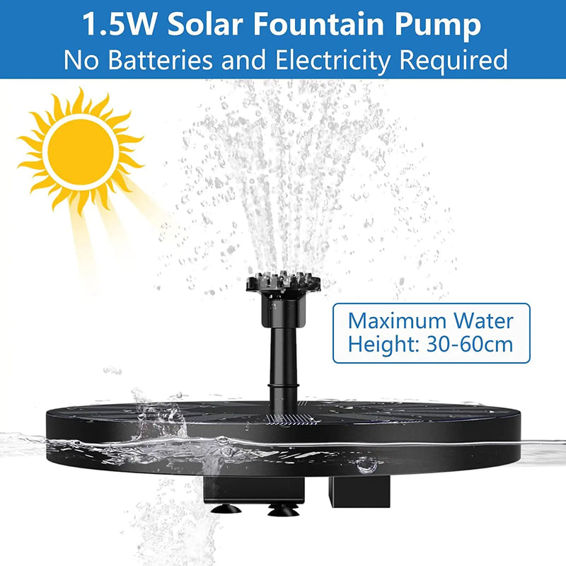 Solar Bird Bath Fountains: Upgraded with 6 Nozzles, Ideal for Gardens