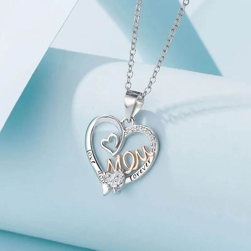 Rose Heart MOM Necklace: Perfect Mother's Day 2024 New Fashion Luxury Jewelry