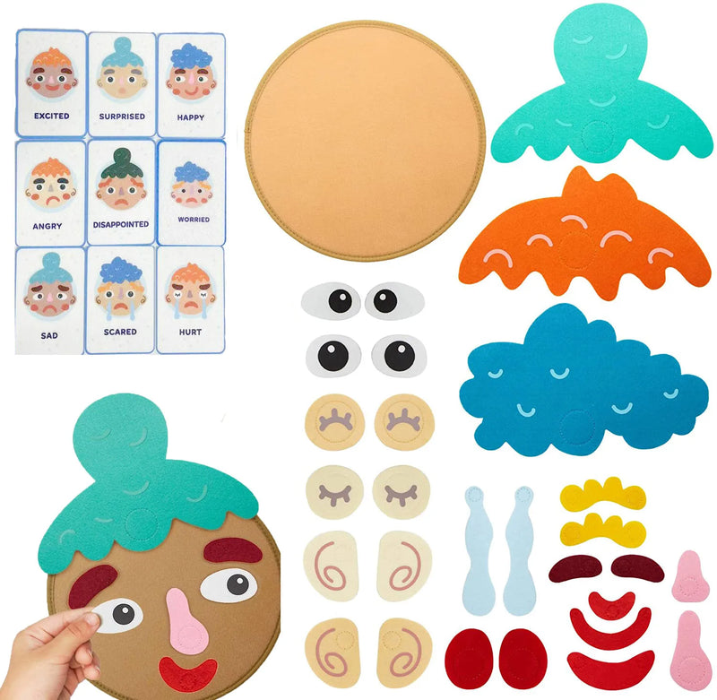 Montessori Emotional Expression Game for Kids - 9pcs Cards Preschool Learning Educational Toys