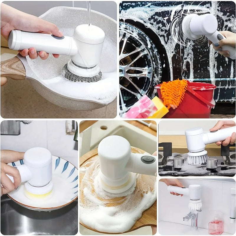 Electric Spin Scrubber: 5-in-1 Cleaning Tool