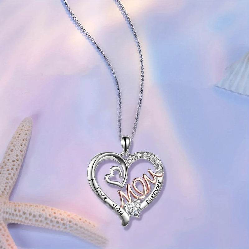 Rose Heart MOM Necklace: Perfect Mother's Day 2024 New Fashion Luxury Jewelry