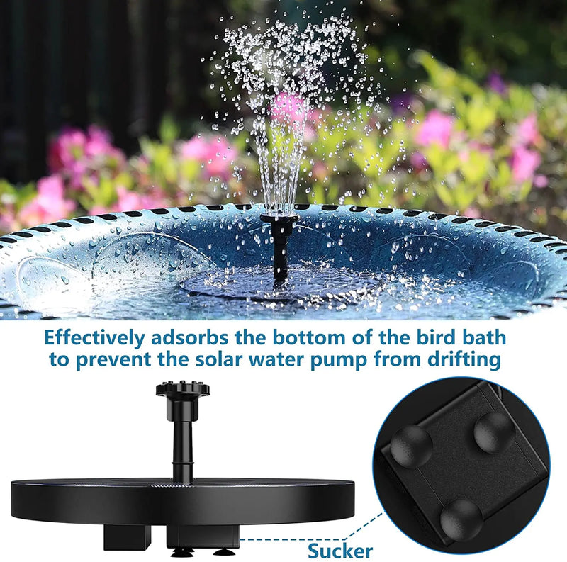 Solar Bird Bath Fountains: Upgraded with 6 Nozzles, Ideal for Gardens