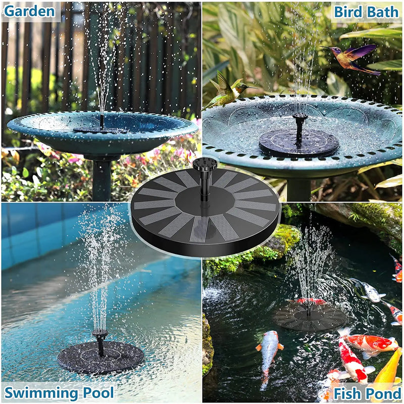 Solar Bird Bath Fountains: Upgraded with 6 Nozzles, Ideal for Gardens