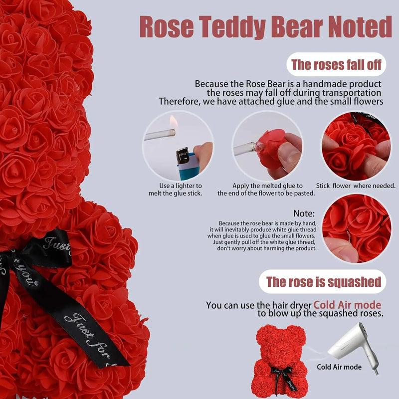 Teddy Rose Bear: Perfect Gift for Every Occasion Mother`s Day 2024 Girlfriend Wedding Anniversary Birthday Valentine Day Gift