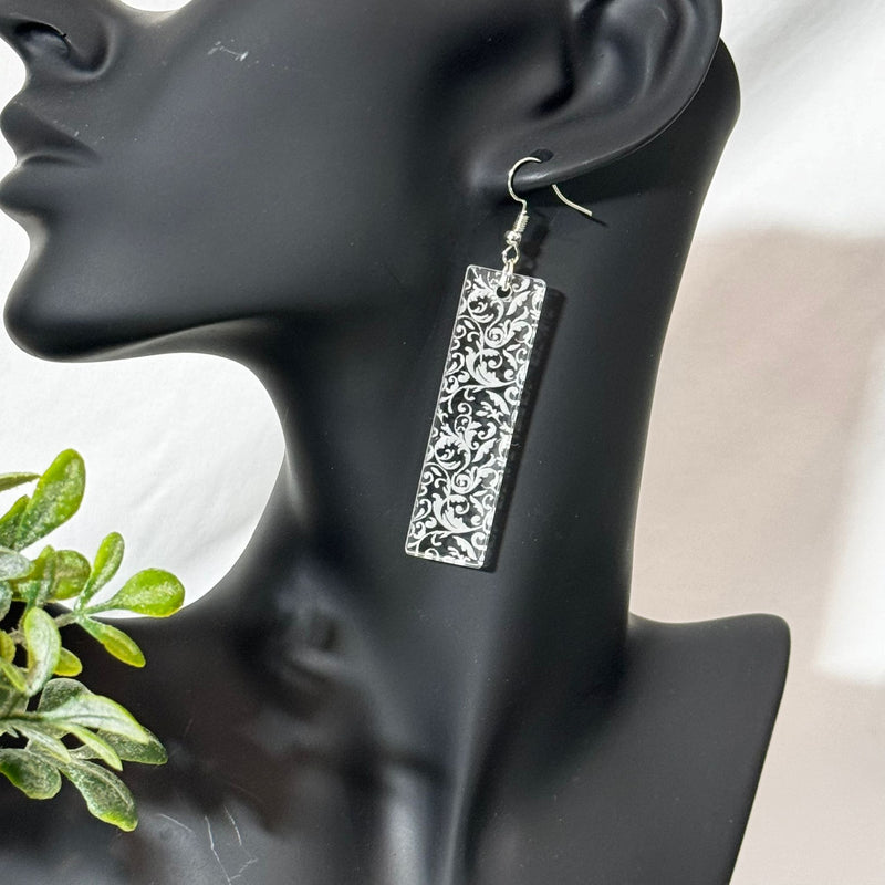 odern Earring Engrave Lace in Acrylic (Delicate)