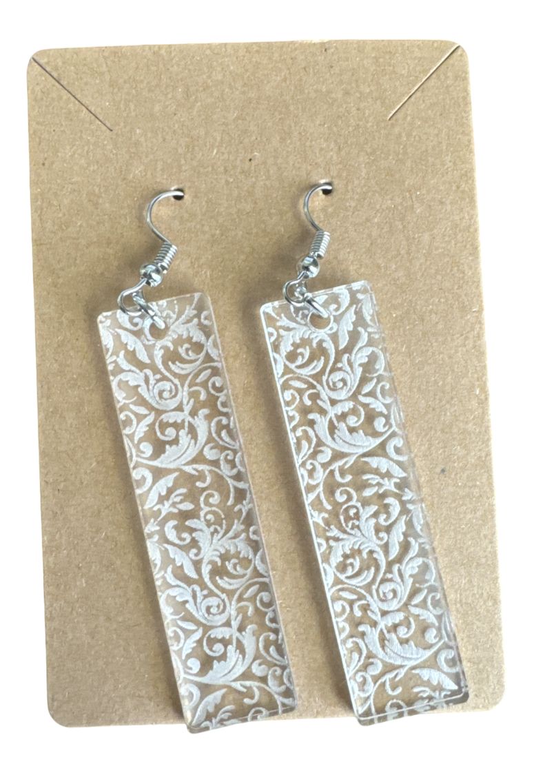 odern Earring Engrave Lace in Acrylic (Delicate)